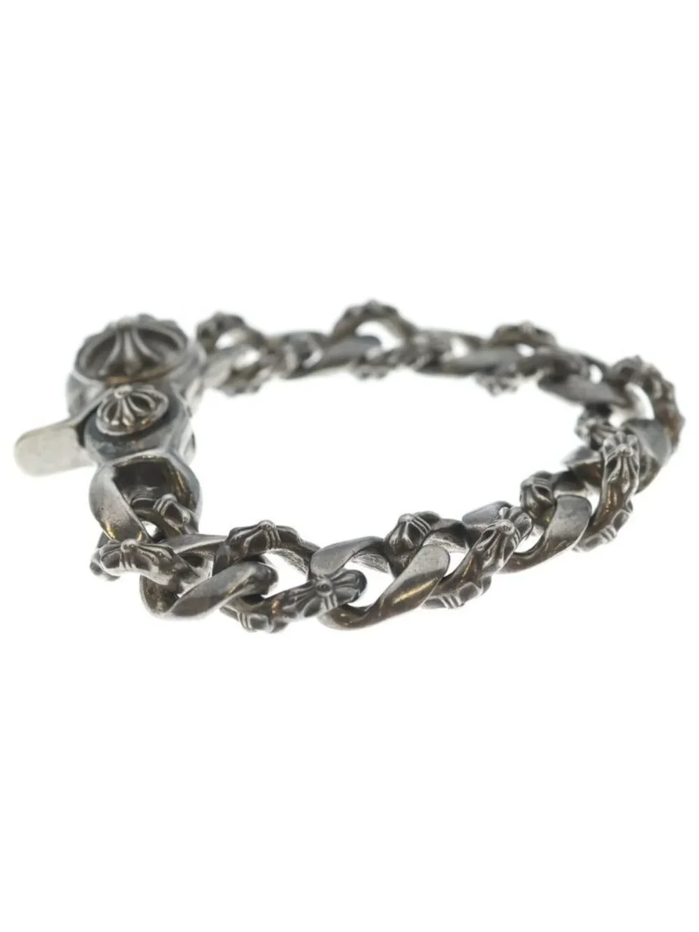 Chrome Hearts Fncy Chn Lnk Fancy Link Clip Bracelet 15 Links Silver